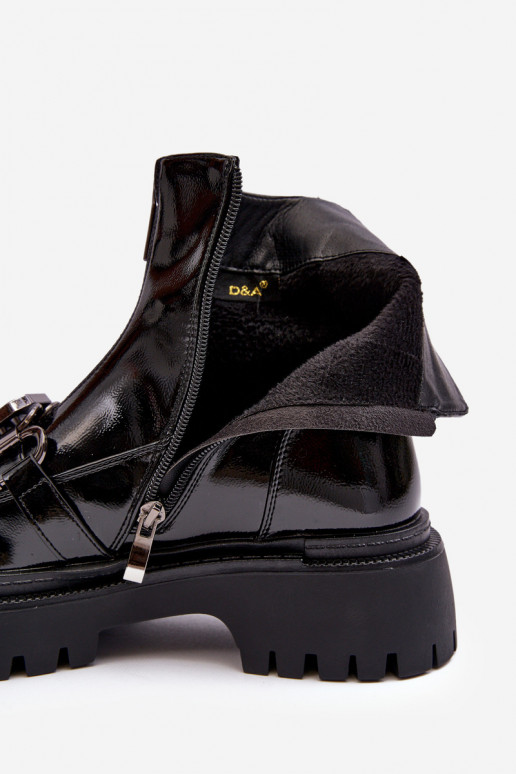 Pealiste poolsaapad Sokiga kõrge jämeda kontsaga D&A MR870-41 msuud