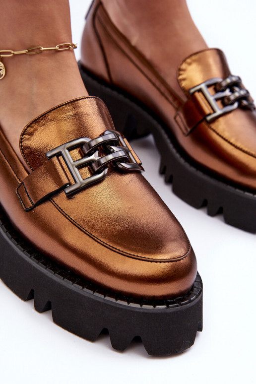 Pealiste omad Pealhk jalatsid Mokassiinid kaunistustega Laura Messi 2699 Kuldset värvi Pealiste omad Pealhk jalatsid Mokassiinid kaunistustega Laura Messi 2699 Kuldset värvi