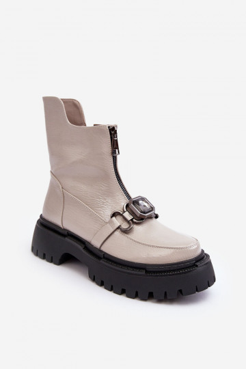 Laque Pealiste omad Pealiste poolsaapad tõmblukuga D&A MR870-94 Halli värvi 2