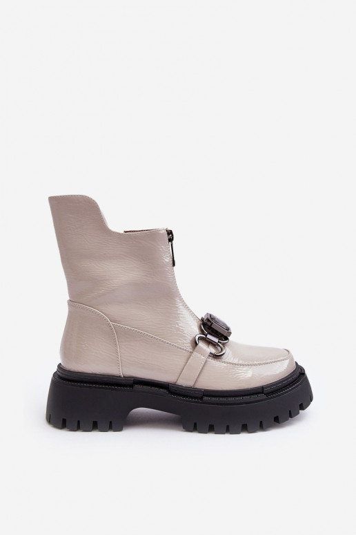 Laque Pealiste omad Pealiste poolsaapad tõmblukuga D&A MR870-94 Halli värvi Laque Pealiste omad Pealiste poolsaapad tõmblukuga D&A MR870-94 Halli värvi