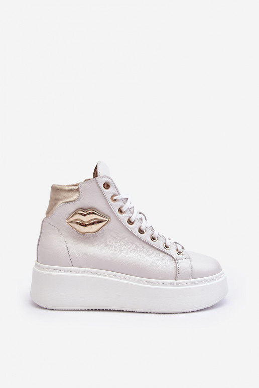 naiste saapad Kõrge tõmblukuga Lemar valget värvi Katerin