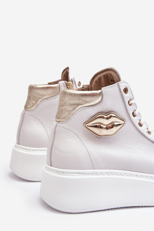 naiste saapad Kõrge tõmblukuga Lemar valget värvi Katerin