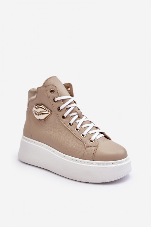 naiste saapad Kõrge tõmblukuga Lemar beeži värvi Katerin