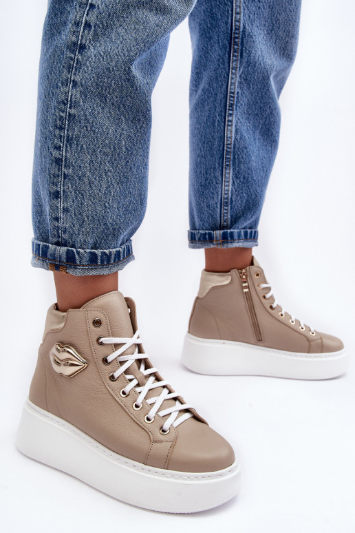 naiste saapad Kõrge tõmblukuga Lemar beeži värvi Katerin