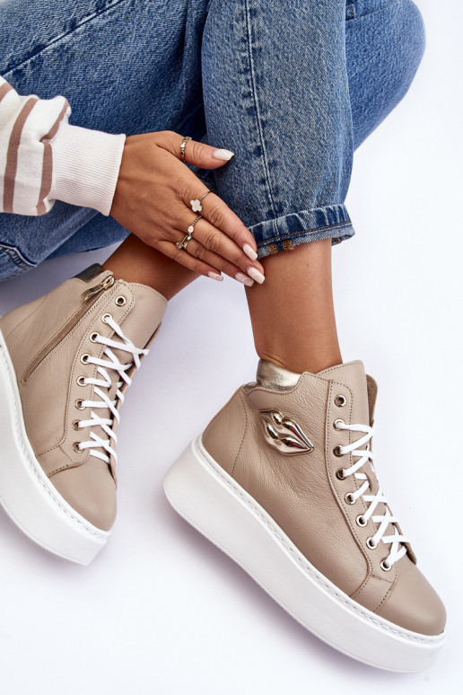 naiste saapad Kõrge tõmblukuga Lemar beeži värvi Katerin