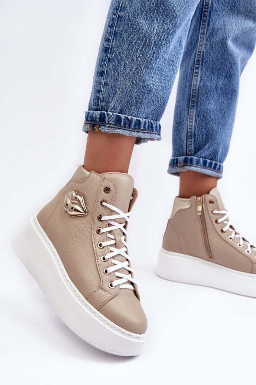 naiste saapad Kõrge tõmblukuga Lemar beeži värvi Katerin