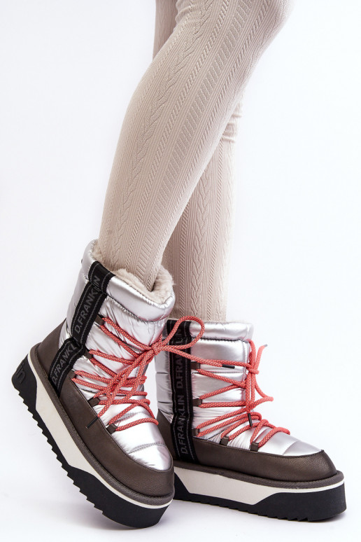 nööpidega lumesaapad Pealiste omad Paksu talla peal Vegan D.Franklin DFSH371006 Hõbedat värvi nööpidega lumesaapad Pealiste omad Paksu talla peal Vegan D.Franklin DFSH371006 Hõbedat värvi