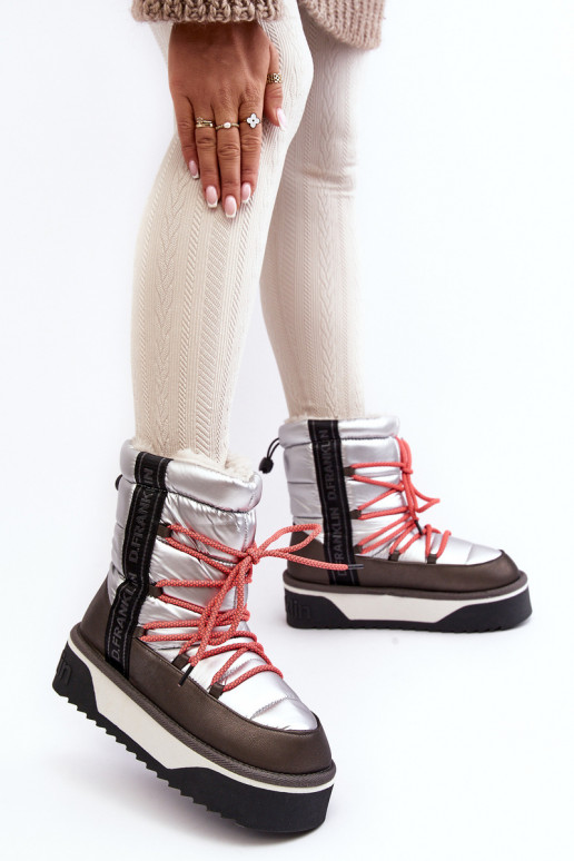 nööpidega lumesaapad Pealiste omad Paksu talla peal Vegan D.Franklin DFSH371006 Hõbedat värvi nööpidega lumesaapad Pealiste omad Paksu talla peal Vegan D.Franklin DFSH371006 Hõbedat värvi