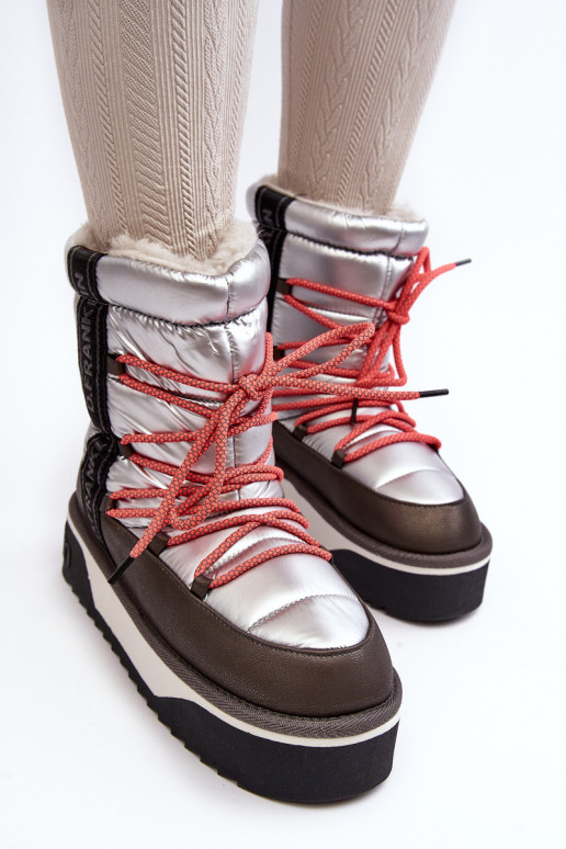 nööpidega lumesaapad Pealiste omad Paksu talla peal Vegan D.Franklin DFSH371006 Hõbedat värvi nööpidega lumesaapad Pealiste omad Paksu talla peal Vegan D.Franklin DFSH371006 Hõbedat värvi