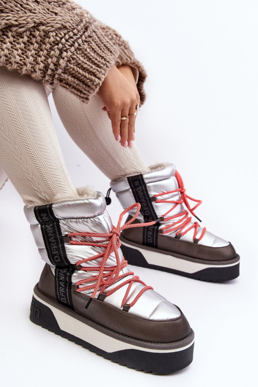 nööpidega lumesaapad Pealiste omad Paksu talla peal Vegan D.Franklin DFSH371006 Hõbedat värvi nööpidega lumesaapad Pealiste omad Paksu talla peal Vegan D.Franklin DFSH371006 Hõbedat värvi