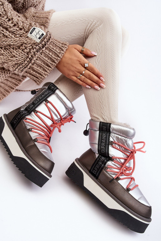 nööpidega lumesaapad Pealiste omad Paksu talla peal Vegan D.Franklin DFSH371006 Hõbedat värvi nööpidega lumesaapad Pealiste omad Paksu talla peal Vegan D.Franklin DFSH371006 Hõbedat värvi