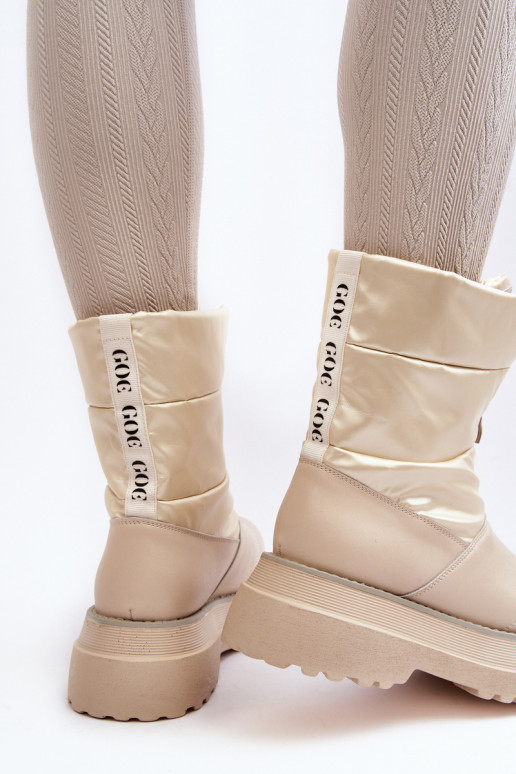 nööpidega lumesaapad Pealiste omad Paksu talla peal tõmblukuga GOE MM2N4079 beeži värvi nööpidega lumesaapad Pealiste omad Paksu talla peal tõmblukuga GOE MM2N4079 beeži värvi