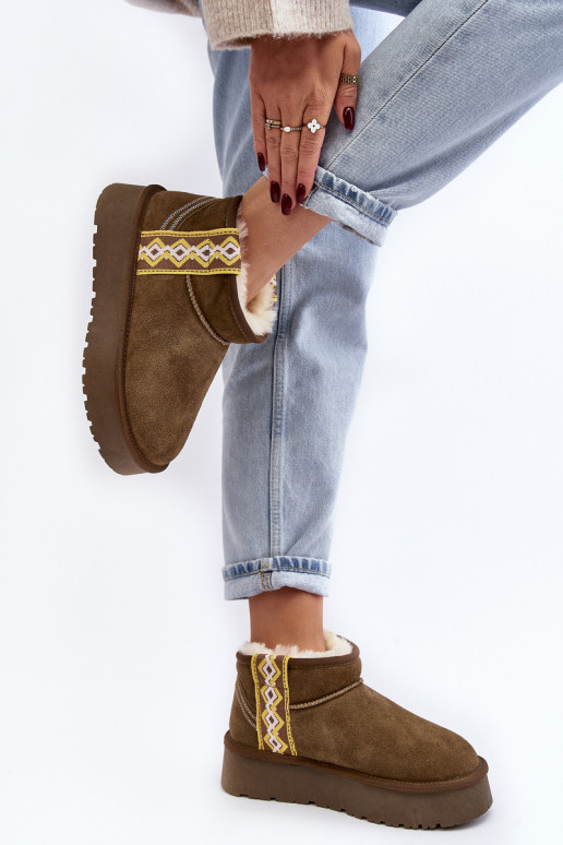 Pealhk seemisnakhsed nööpidega lumesaapad Pealiste omad Rohelist värvi Vebissat