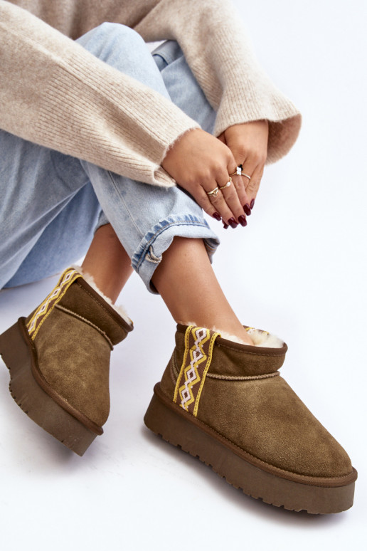 Pealhk seemisnakhsed nööpidega lumesaapad Pealiste omad Rohelist värvi Vebissat