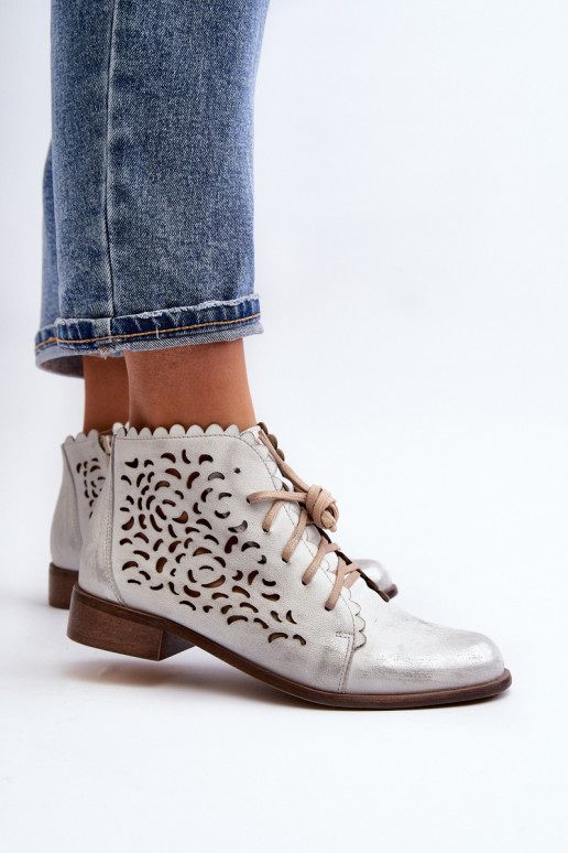 Zazoo 2871 Saapad Pealiste omad nööritavad Hõbedat värvi Zazoo 2871 Saapad Pealiste omad nööritavad Hõbedat värvi