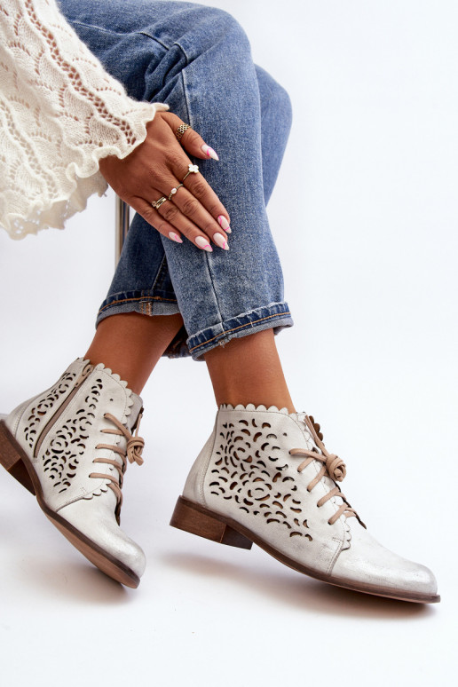 Zazoo 2871 Saapad Pealiste omad nööritavad Hõbedat värvi Zazoo 2871 Saapad Pealiste omad nööritavad Hõbedat värvi