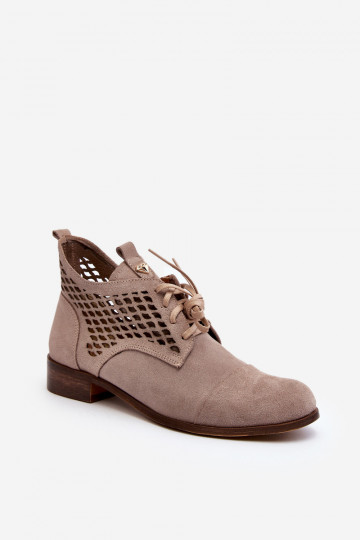 Zazoo 2878 Sellel ondal Saapad Pealiste omad seemisnakhsed beeži värvi