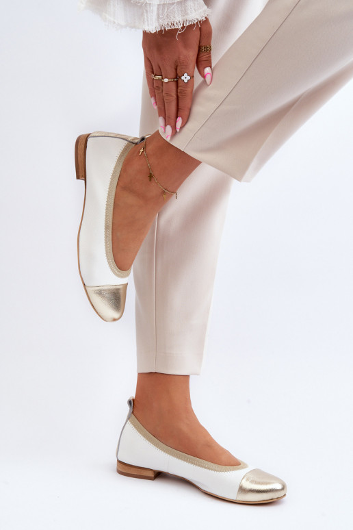 Zazoo 2890 Baleriinad Valget-Kuldset värvi