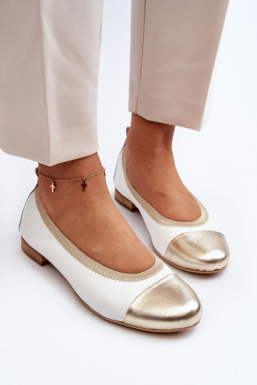 Zazoo 2890 Baleriinad Valget-Kuldset värvi