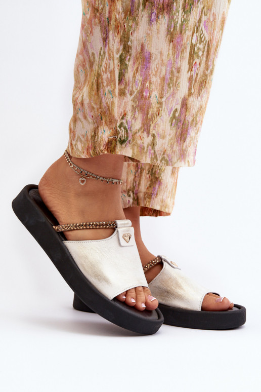 Zazoo 2896 naiste plätud Pealhk Valget-Kuldset värvi