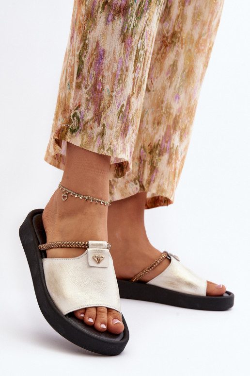 Zazoo 2896 naiste plätud Pealhk Valget-Kuldset värvi