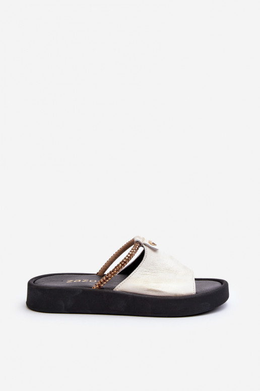 Zazoo 2896 naiste plätud Pealhk Valget-Kuldset värvi