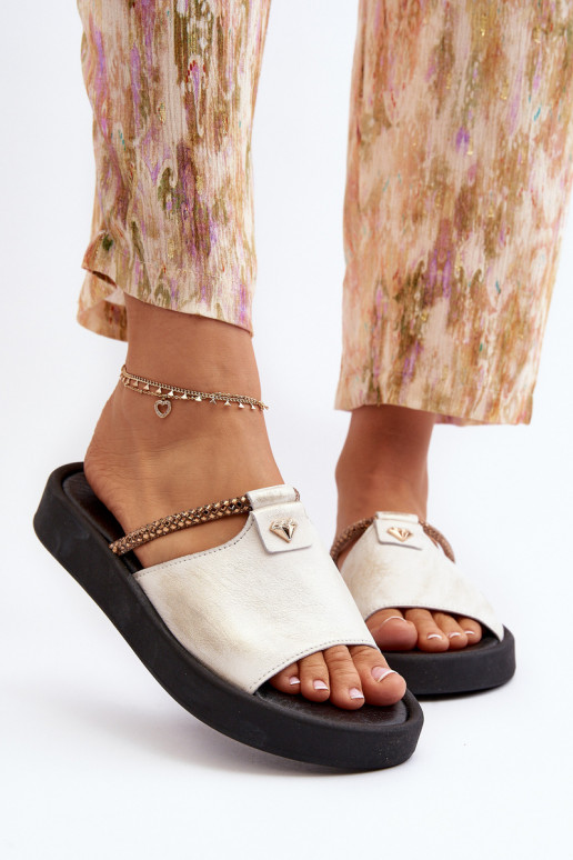 Zazoo 2896 naiste plätud Pealhk Valget-Kuldset värvi