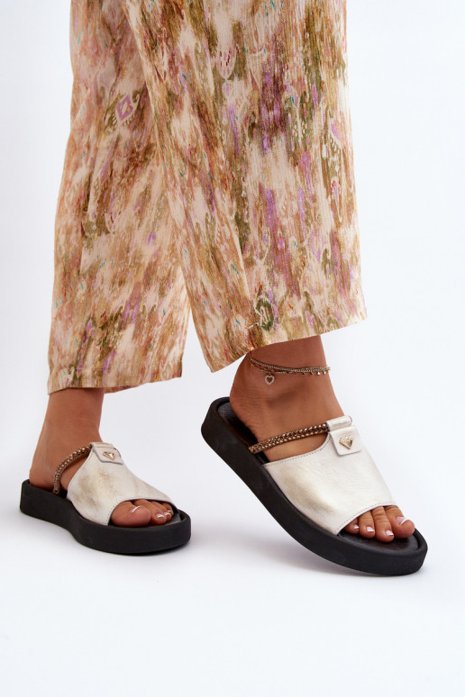 Zazoo 2896 naiste plätud Pealhk Valget-Kuldset värvi