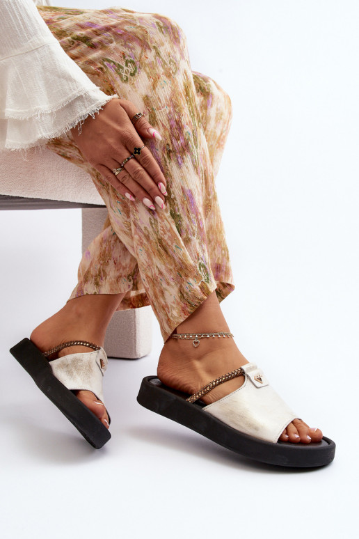 Zazoo 2896 naiste plätud Pealhk Valget-Kuldset värvi