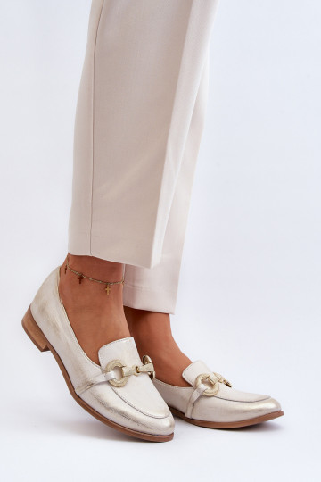 Zazoo 2880 Pealiste omad Mokassiinid Pealhk kaunistustega Kuldset värvi 2