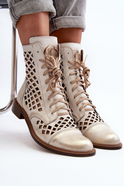 Zazoo 2695 Ažuurne Pealhk Pealiste poolsaapad Kuldset värvi Przecierany Zazoo 2695 Ažuurne Pealhk Pealiste poolsaapad Kuldset värvi Przecierany