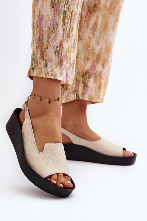 Zazoo 2893 Pealistesandaalid Pealhk na Paksj Podeszsisseie Elevandiluu värvi Zazoo 2893 Pealistesandaalid Pealhk na Paksj Podeszsisseie Elevandiluu värvi