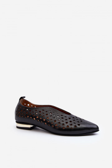 Zazoo 2883 aedadega ballerina kingad naturaalsest nahast, must 2