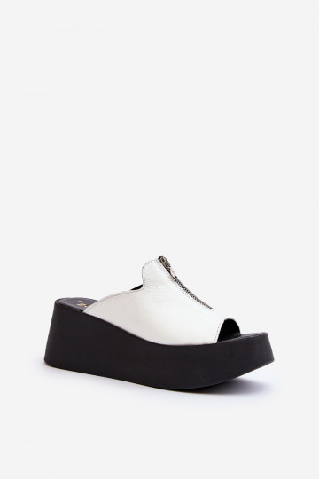 Zazoo 2916 Pealiste omad Sussid platvormiga tõmblukuga valget värvi