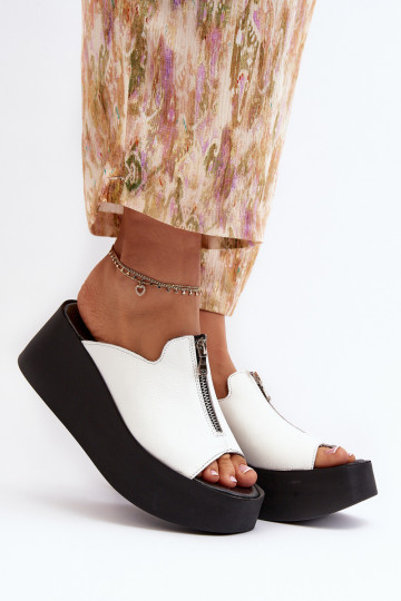 Zazoo 2916 Pealiste omad Sussid platvormiga tõmblukuga valget värvi 2