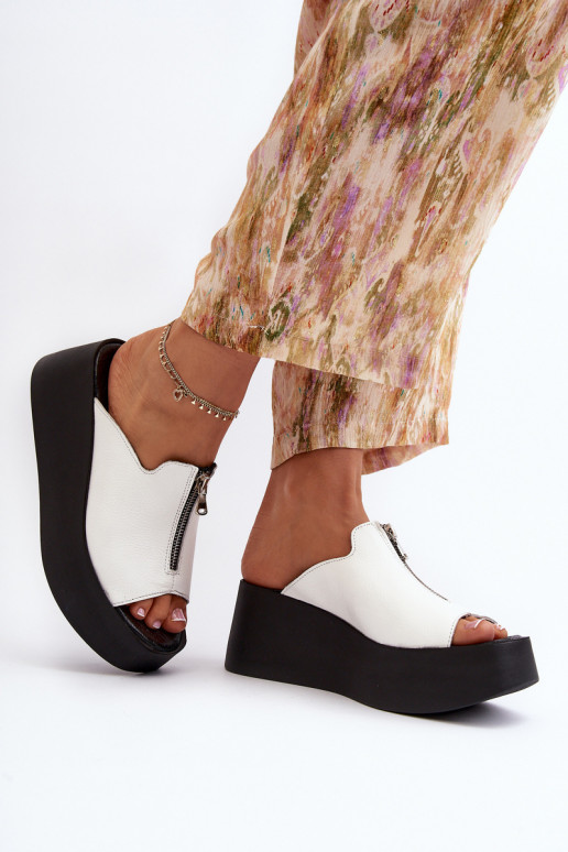 Zazoo 2916 Pealiste omad Sussid platvormiga tõmblukuga valget värvi Zazoo 2916 Pealiste omad Sussid platvormiga tõmblukuga valget värvi