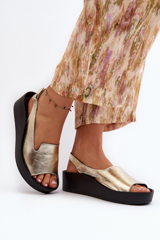 Zazoo 2893 Pealistesandaalid Pealhk na Paksj Podeszsisseie Kuldset värvi