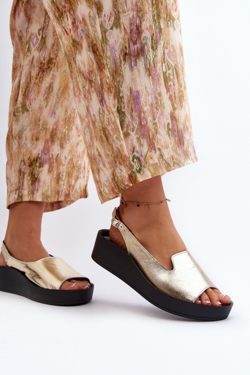 Zazoo 2893 Pealistesandaalid Pealhk na Paksj Podeszsisseie Kuldset värvi