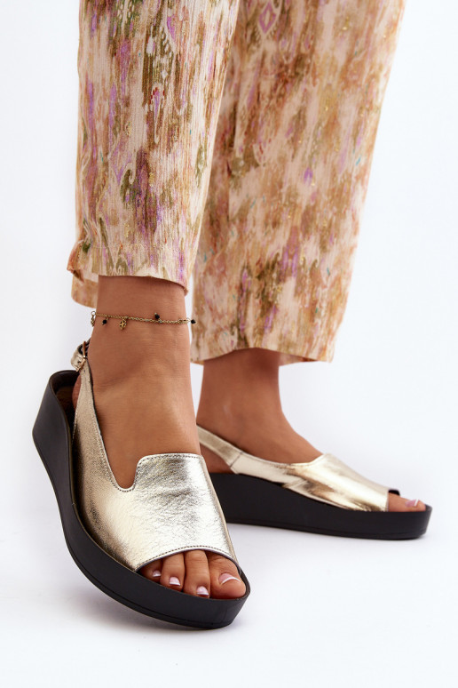 Zazoo 2893 Pealistesandaalid Pealhk na Paksj Podeszsisseie Kuldset värvi