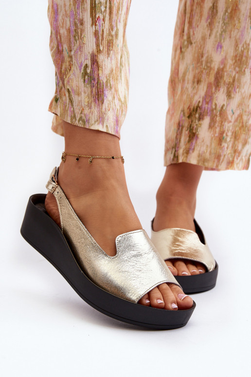 Zazoo 2893 Pealistesandaalid Pealhk na Paksj Podeszsisseie Kuldset värvi