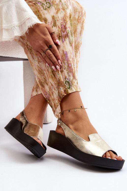 Zazoo 2893 Pealistesandaalid Pealhk na Paksj Podeszsisseie Kuldset värvi