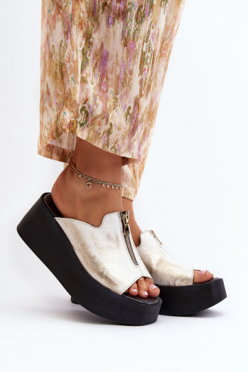 Zazoo 2916 Pealiste omad Sussid platvormiga tõmblukuga Kuldset värvi 2