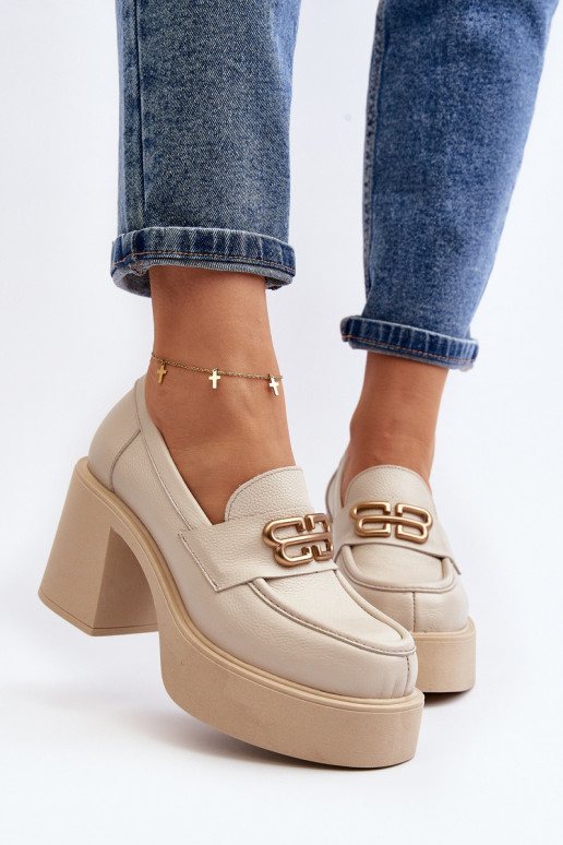 Zazoo 20170 jalatsid Pealhk Pealiste omad kõrge jämeda kontsaga Elevandiluu värvi Zazoo 20170 jalatsid Pealhk Pealiste omad kõrge jämeda kontsaga Elevandiluu värvi