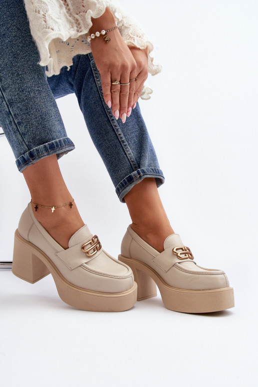 Zazoo 20170 jalatsid Pealhk Pealiste omad kõrge jämeda kontsaga Elevandiluu värvi Zazoo 20170 jalatsid Pealhk Pealiste omad kõrge jämeda kontsaga Elevandiluu värvi