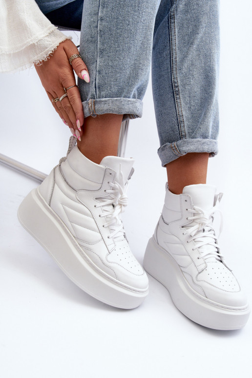 Zazoo 3392/X Pealiste omad Pealhk spordijalatsid platvormiga valget värvi