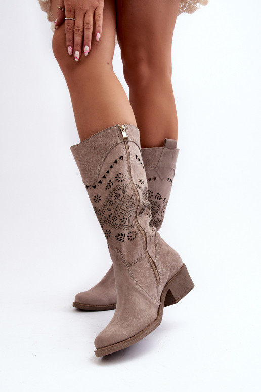 Zazoo 4043 seemisnakhsed pika säärega saapad Sellel ondala kontsaga Ažuurne Cappuccino Zazoo 4043 seemisnakhsed pika säärega saapad Sellel ondala kontsaga Ažuurne Cappuccino