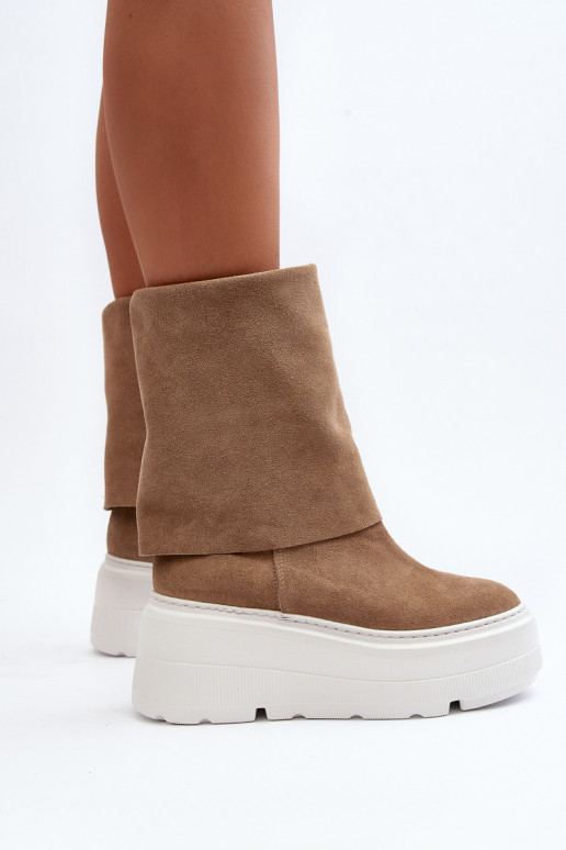 Zazoo 3410 seemisnakhsed Pealiste omad Pealiste poolsaapad platvormiga beeži värvi Zazoo 3410 seemisnakhsed Pealiste omad Pealiste poolsaapad platvormiga beeži värvi