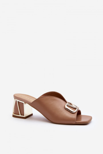 Elegantsed naiste plätud kõrge jämeda kontsaga Laura Messi 2771 beeži värvi