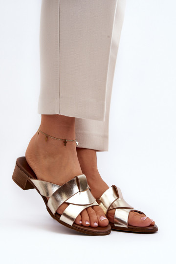 Zazoo 40236 Plätud naturaalsest nahast Pealiste omad Sellel ondala kontsaga Kuldset värvi 2