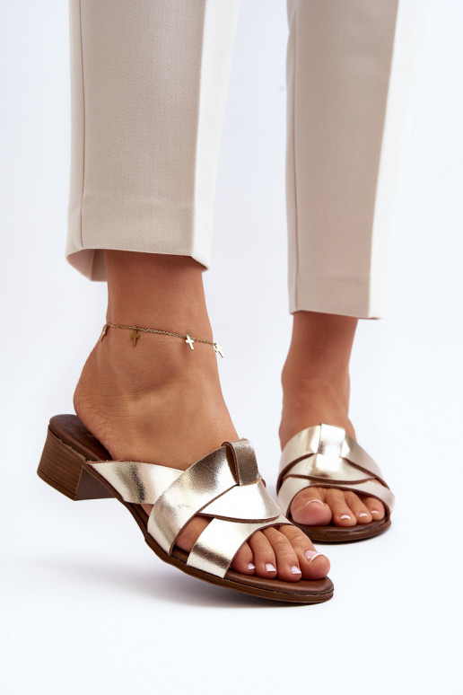 Zazoo 40236 Plätud naturaalsest nahast Pealiste omad Sellel ondala kontsaga Kuldset värvi